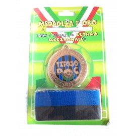 MEDAGLIA D'ORO TIFOSO DOC NERO AZZURRO IDEA REGALO,