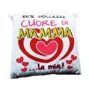 FESTA DELLA MAMMA Cuscino Quadrato 100% cuore di mamma idea regalo 40x40cm