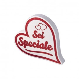 CUORE POLISTIROLO GLITTER CON SCRITTA SEI SPECIALE. DEDICA IL TUO AMORE. SAN VALENTINO 35X30