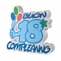 SCRITTA POLISTIROLO 18 ANNI CON PALLONCINI ADDOBBO COMPLEANNO TAVOLA E TORTA  32X29X5CM