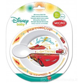 Blister Set Pappa con Piatto e Cucchiaino di Cars Saetta McQueen Disney micronde