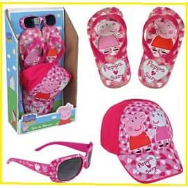 SET ESTATE 3 PZ PEPPA PIG PEPPA CON SCATOLO CAPPELLO INFRADITO OCCHIALI