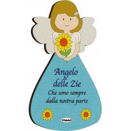 Magnete Angeli In Legno Da Appendere Con Sonaglino In Legno Naturale DELLA ZIA