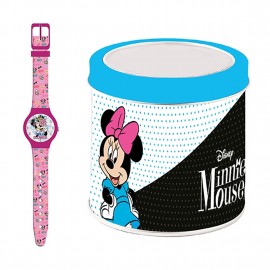 Orologio Analogico in scatola di latta Disney Minnie Mouse Idea regalo Bambina