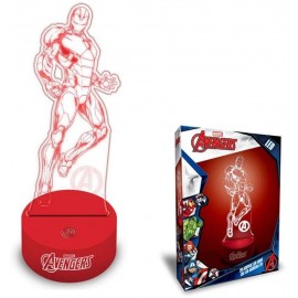 LAMPADA DA TAVOLO AVENGERS LED con figura acrilica 2D MARVEL BAMBINO