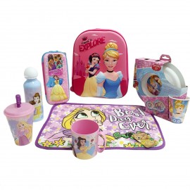 KIT SCUOLA ASILO PRINCIPESSE DISNEY COMPLETO BAMBINE 7 PZ