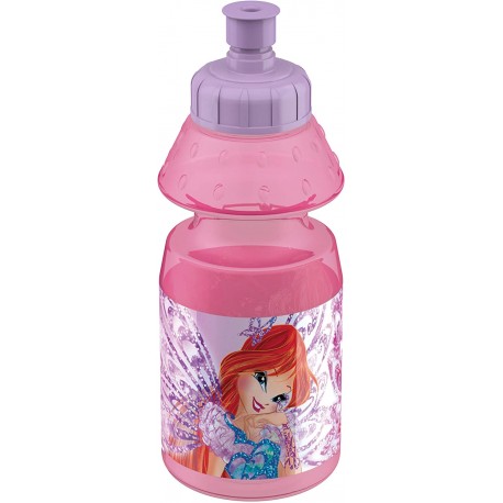 Borraccia Sport Winx Disney Sport Plastica con Beccuccio ML. 400 - Idea Regalo per Bambina