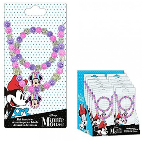Diseny- Set collana e bracciale con perline Minnie Mouse Bambina