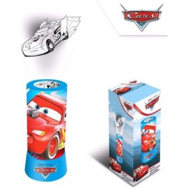 Lampada cilindrica da Tavolo Disney Cars Setta Mcqueen con proiettore led 20cm Luce Notturna Idea Regalo Bambino