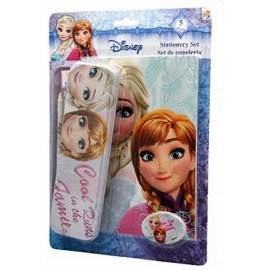 DISNEY FROZEN SET CANCELLERIA  PASTELLI ASTUCCIO GOMMA  TEMPERINO E QUADERNO