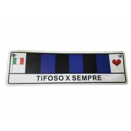 Targa con Ventosa Inter Neroazzurro – Accessorio per Auto, Moto e Finestre – Dimensioni 22x6 cm