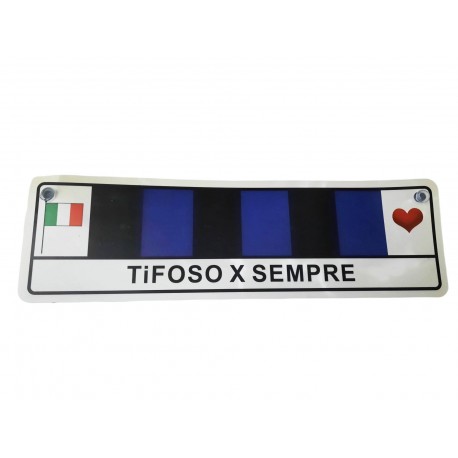 Targa con Ventosa Inter Neroazzurro – Accessorio per Auto, Moto e Finestre – Dimensioni 22x6 cm