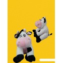 DOLLYSSIMA MUCCA BIANCONERA PUPAZZO PELUCHE MORBIDO BIANCO NERO CM 12