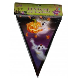 FESTONE BANDIERINE 350CM HALLOWEEN CON ZUCCA E FANTASMI PLASTICA