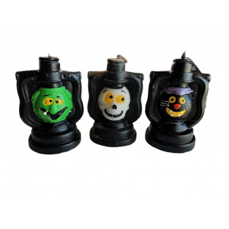 Set di tre candele Halloween diversi espressioni