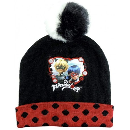 Cappello Invernale con Pon Pon Disney Lady Bugs Bambina Miraculus tg 54