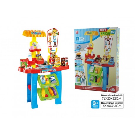 GIOCO DEL MINI SUPERMERCATO BANCO SPESA ACCESSORIATO  BAMBINA