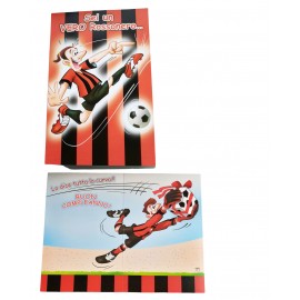 Biglietto Augurale Buon Compleanno - Sei un Vero Rossonero, Idea Regalo per Tifosi di Calcio