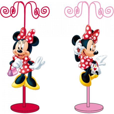 Porta Collane da Tavolo Disney Minnie Espositore Sagomato con ganci