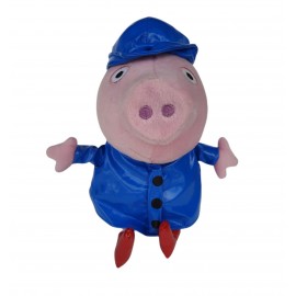 Pupazzo Peppa Pig con Impermeabile Blu 30 cm Peluche