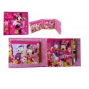 SET REGALO BAMBINA  DISNEY BLOCK NOTES -PORTA FOTO- PENNA SFERA A SCATTO MINNIE