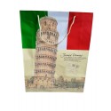 BUSTE REGALO SHOPPER DI CARTA GLITTERATA Torre di Pisa ITALIA - 42X33 CM
