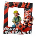 Cornice Portafoto da Tavolo in 3D Campioni Rosso Ner con Mascotte 13X19cm Idea Regalo Uomo Bambino