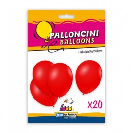 Palloncini Lattice Monocolore 9" Cm. 25 Rosso - Blister 20 Pezzi