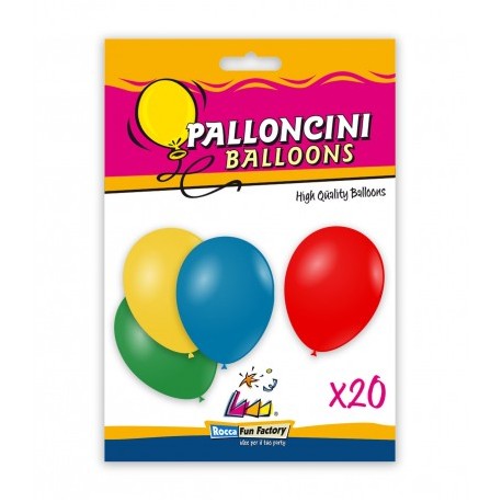 Palloncini Lattice Monocolore 9" Cm. 25 Assortiti - Blister 20 Pezzi