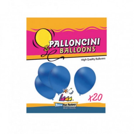 Palloncini Lattice Monocolore 9" Cm. 25 Blu - Blister 20 Pezzi