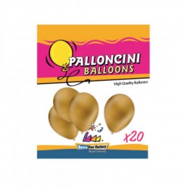 Palloncini Lattice Monocolore 9" Cm. 25 Oro Metal - Blister 20 Pezzi