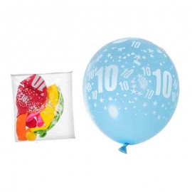 10 Palloncini colorati con stampa per Feste & Compleanno Bambini 10 ANNI diam:26