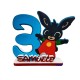  Sagoma Bing Coniglietto Personalizzata in Polistirolo per Compleanno - Nome e Numero, Sagoma 3D con Base di Appoggio