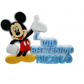 Sagoma Personalizzata Mickey per Battesimo - Nome da Personalizzare - Polistirolo 60x45 cm"