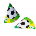 Cappellini a Cono con elastico per Festa tema Pallone di Calcio set da 3 pz