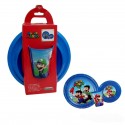 Set Pranzo Pappa Plastica Super Mario Bros 3 Pezzi - 1 Piatto Piano 1 Piatto Fondo 1 Bicchiere in Confezione
