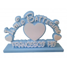 Centro tavola Festone Polistirolo IL MIO BATTESIMO Personalizzato  con Cuore 50x28x5cm