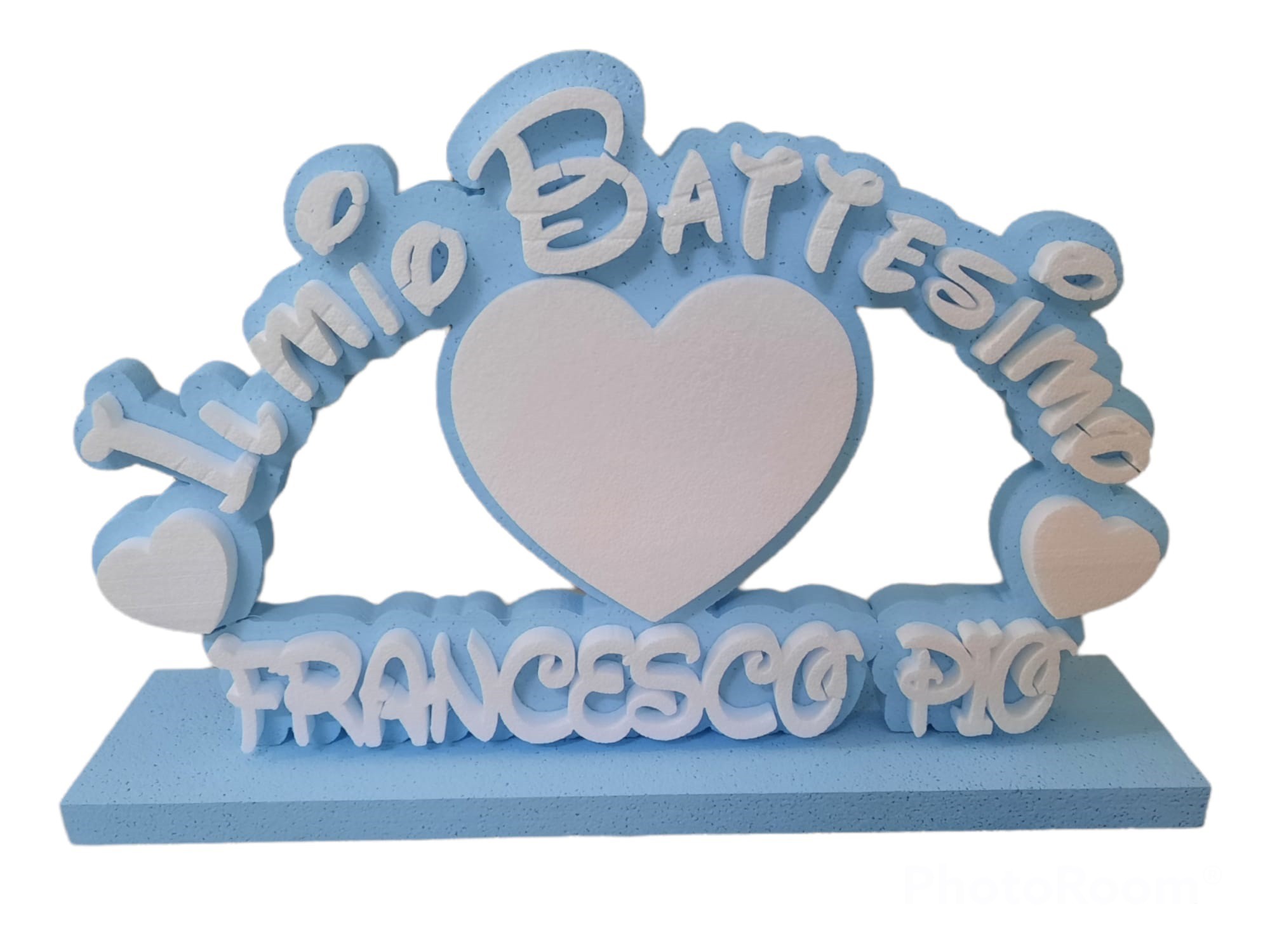 Centro tavola Festone Polistirolo IL MIO BATTESIMO Personalizzato con Cuore  50x28x5cm - Non Solo Disney