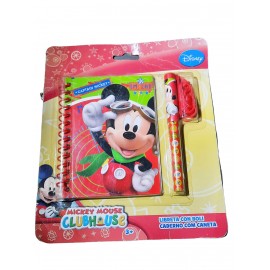 SET PENNA CON NOTES  DISNEY TOPOLINO MICKEY  QUADERNO SCUOLA BAMBINO