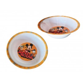 PIATTO IN PLASTICA FONDO CIOTOLA DISNEY MICKEY PIPPO PAPERINO 14 x 14 x 4 cm