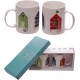 SET DA DUE TAZZE MUG CAPANNA SULLA SPIAGGIA