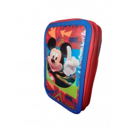 ASTUCCIO SCUOLA TOPOLINO MICKEY MOUSE DISNEY 2ZIP/CERNIERE PORTA COLORI CM. 20X13X6