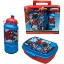 Set Borraccia da 400 ml e Sandwich Box Porta merenda per bambini in plastica Spiderman Marvel